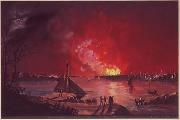 Nicolino V. Calyo Great Fire of New York Sweden oil painting artist